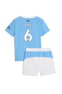Manchester City Nathan Ake #6 Jalkapallovaatteet Lasten Kotipeliasu 2025-26 Lyhythihainen (+ Lyhyet housut)